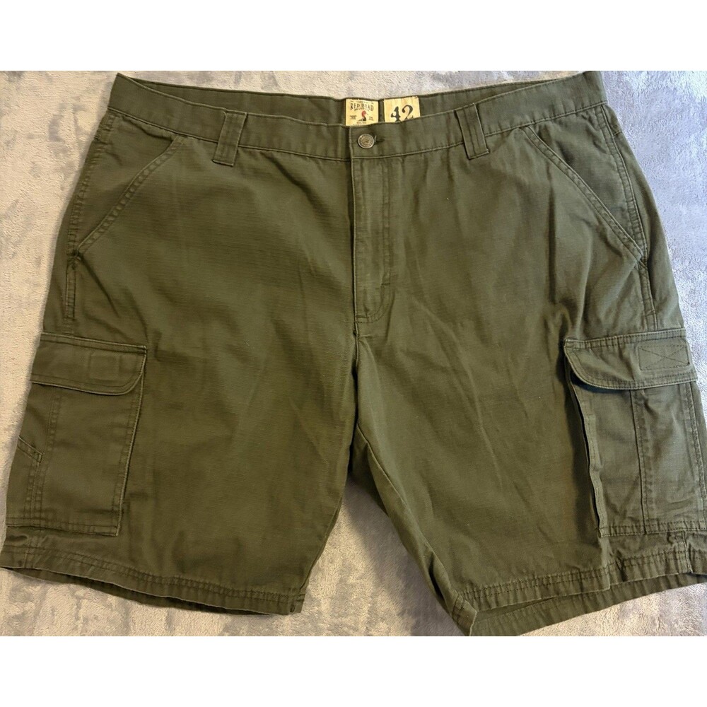 RedHead Cargo Shorts Mens Size 42 Green Ripstop Canvas Utility Cotton Inseam 10"